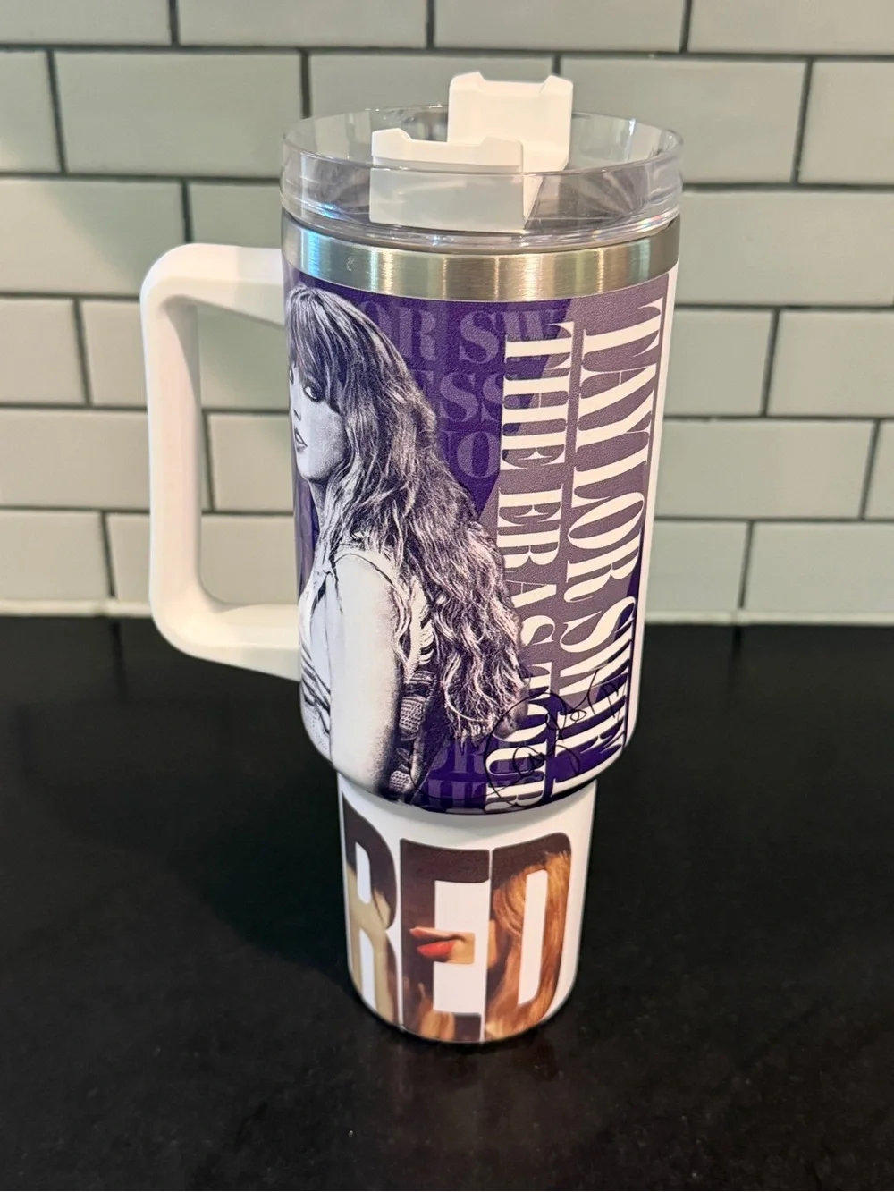 Taylor Swift Purple & White Insulated Fan Mug